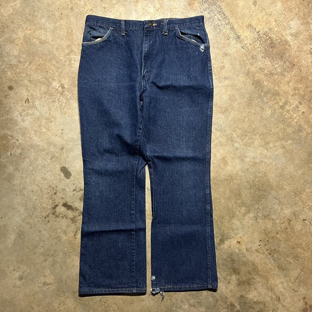 Vintage 90s Rustler Dark Wash Flared Western Jeans 36x30